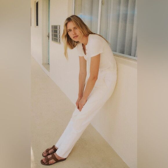 Madewell 90s Straight JeanTwo-Tone cream/white denim Workwear carpenter 27 NWT - Picture 11 of 12